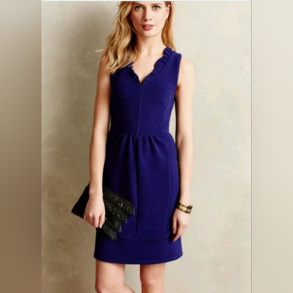 Anthropologie‎ Ruffled Ottoman Dress By Maeve Size M